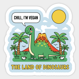 Vegan: The Land Of Dinosaurs Sticker